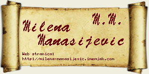 Milena Manasijević vizit kartica